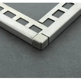 Btec Außenecke für Fliesenschiene, Fliesenprofil, Quadratprofil, Edelstahl V2A gebürstet, 11 mm Höhe