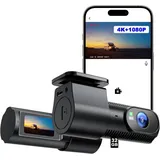Avylet 4K+1080P Dashcam Auto Vorne Hinten, 5GHz Wi-Fi/APP Mini Dual Auto Kamera,1,5′′ IPS, Unterstützt Externes GPS-Modul, Parküberwachung, Super Nachtsicht, WDR, 170°Weitwinkel, G-Sensor, Max 256GB