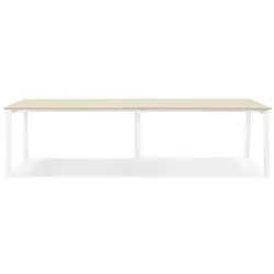 Kadima Design Bürotisch Mdf & Metall  280x140 cm  Teamschreibtisch kollaborativ geräumig  Beige  Arbeitstisch