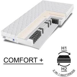 TULENA NOX Matratze 80 x 200 cm - Bezug waschbar - Federkernmatratze weich, Comfort Plus H1 / H2