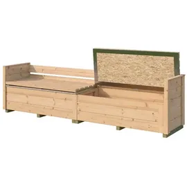 Weka Sitztruhe optionale Erweiterung für Gartenhaus Killarney Graugrün 50 x 63 x 235 cm