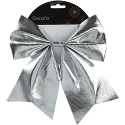 1 Schleife 24cm Geschenkschleifen Weihnachtsschleifen Dekoschleifen festliche Dekoration Weihnachten Hochzeit  Silber metallic