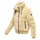 Navahoo Damen Teddy-Fleecejacke warme Winterjacke Plüschjacke mit Rippstrickdetails Schneepuder 14 beige, Gr. M - M