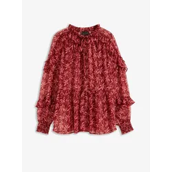 bonprix Chiffonbluse mit Rüschen, rot, 44