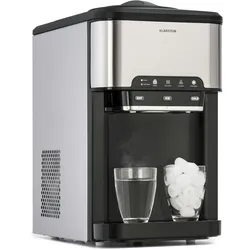 Klarstein Aqueous Eiswürfelmaschine 3-in-1: Eiswürfel, Wasserspender: heiß & kalt 20 kg/24h Silber