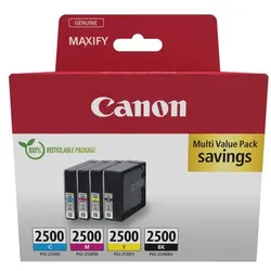 Canon Tinten-Multipack Tinte Schwarz / Cyan / Magenta / Gelb Pgi-2500 Multi 9290B006 3100 Exemplare