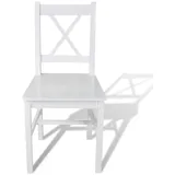 vidaXL Esszimmerstuhl Kiefernholz weiß 4er Set