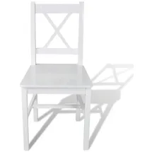vidaXL Esszimmerstuhl Kiefernholz weiß 4er Set
