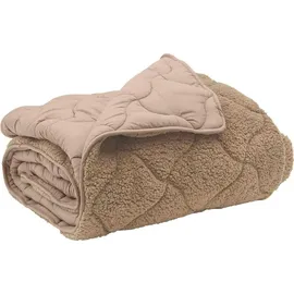 vidaXL Ganzjahresbettdecke Gepolstert Taupe 135 x 200 cm