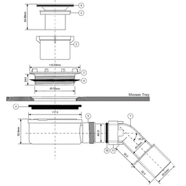 Hüppe EasyStep Ablaufgarnitur 53