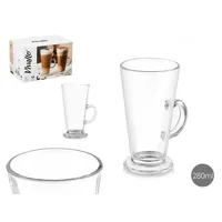 Vivalto Latte-Macchiato-Tasse 6 Latte Macchiato Gläser 280ml mit Henkel Kaffeegläser Teeggläser Kaff, 6-tlg., Glas