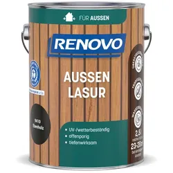 RENOVO Aussenlasur, wb 2,5L ebenholz wasserbasiert - braun