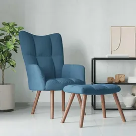 vidaXL Relaxsessel mit Hocker Samt 70 x 70 x 90 cm Blau