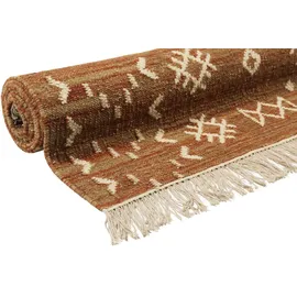 Green Looop Teppich GREEN LOOOP "Monaco GL-82103", braun, B:200cm H:5mm L:290cm, Baumwolle, Schurwolle, Teppiche, Teppich, handgewebter Naturfaserteppich aus 80% Wolle 20 % Baumwolle, Fransen