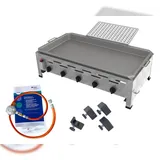 ChattenGlut Gasbräter 5-flammig 22,5kW Tischgerät Stahlpfanne mit Reibekuchen Aufsatz mit DGUV