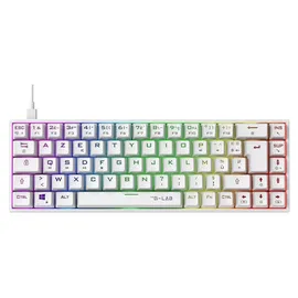 THE G-LAB Keyz Titanium 65% RGB/Filaire/Blanc (DE, Kabelgebunden), Tastatur, Weiss