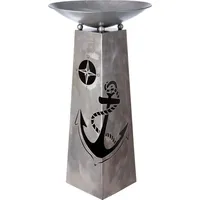 Gilde Metall Schalenständer Anker in antik-Silber, Höhe ca. 95cm