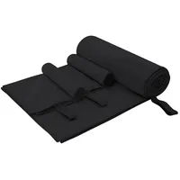 VidaXL Sporthandtuch Set 3 pcs Schwarz Polyester und Polyamid
