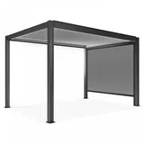 Oviala Pergola, Grau, Metall, Rechteckig, 290.4x250x397.5 cm, Sonnen- & Sichtschutz, Pavillons & Pergolas