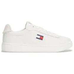 Tommy Jeans für Damen. EN0EN02815 Leder Turnschuhe Archiv 98 weiß (39), Wohnung, Schnürsenkel, Lässig