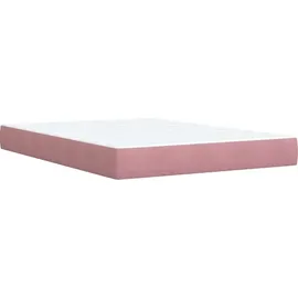 vidaXL Boxspringbett mit Matratze Rosa 140x200 cm Samt