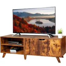 Relaxdays TV-Lowboard 140 x 40 cm Braun Holzwerkstoff