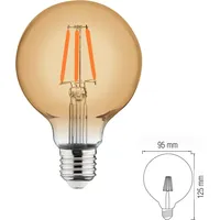 Aigostar 20W E27 Filament Retro Vintage Nostalgie Leuchtmittel in verschiedene Modelle G95 - Ø 95mm