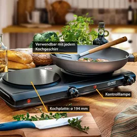 tzs-first-austria Kochplatte FA-5096-2, Infrarot-Doppelkochplatte, schwarz, 2500 Watt