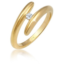 Elli DIAMONDS Wickelring Diamant 0.06 ct. 375 Gelbgold Ringe Damen