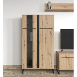 INOSIGN Highboard Sardinia, Vitrine, Breite 84 cm beige|schwarz