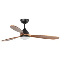 FARO DC Deckenventilator Poros Schwarz 132 cm mit LED,
