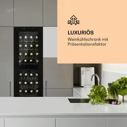 Klarstein Shiraz 39 Duo Weinkühlschrank 2 Zonen 105l 39 Flaschen Schwarz