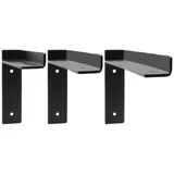 Natural Goods Berlin Wandregalhalter ZEHLENDORF, 2-tlg., Regalhalter, Wandmontage, Regalträger, Wandregal,245mm, Schwarz schwarz