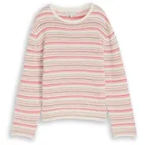 Tom Tailor Strickpullover mit Streifen Beige / Pink M