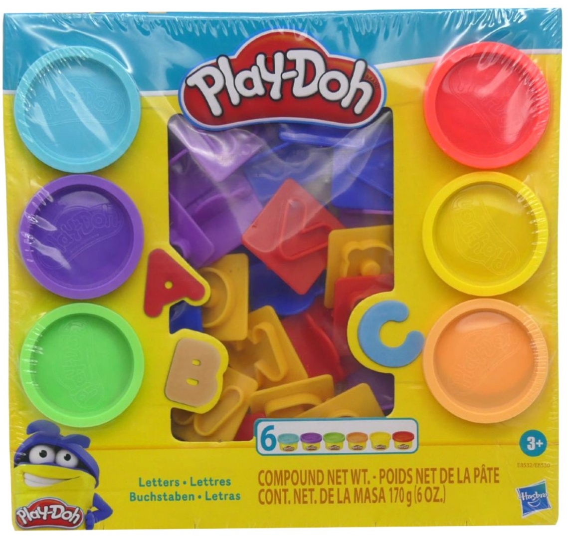 Play-Doh lustige Buchstaben mehrfarbig Knetmasse 6 Farben 26 Buchstaben