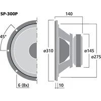 Monacor SP-300P Lautsprecher 200 Watt 8 Ohm