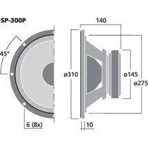 Monacor SP-300P Lautsprecher 200 Watt 8 Ohm
