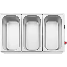 Royal Catering Bain Marie 600 W 3 GN 1/3 Ablasshahn