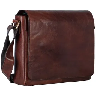 LEONHARD HEYDEN Cambridge Messenger Leder 32 cm Laptopfach rotbraun
