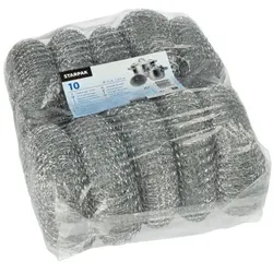 Starpak 10 Topfreiniger, Draht rund Ø 13 cm · 4,5 cm silber , kratzend
