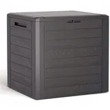 Prosperplast Woodebox Gartenbox Gartenkiste Kissenbox Kissentruhe Gartentruhe Verschließbar Kunststoff 140 Liter (Umbra)