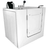 AcquaVapore Whirlpool-Badewanne AcquaVapore Sitzwanne Whirlpool Wanne mit Tür S02WP-TH-C-L 100x78cm, (1-tlg) weiß