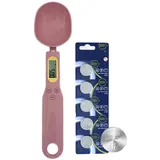 Liuer Löffelwaage Digital,Löffelwaage Digital 0.1g Feinwaage,Löffelwaage Digitaler Messlöffel Abnehmbaren Löffelwaage mit LCD-Display für Hundefutter,Gewürze und Lebensmittel (Rosa)