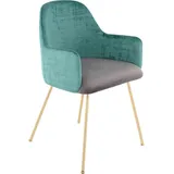 Kayoom Stuhl »Richard 525, moderner Stuhl mit Armlehnen, zweifarbiges Design« () 1 Stk.samtweicher Bezug, zweifarbig, Sitzfläche gepolstert Kayoom Grün grau