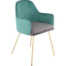 Kayoom Stuhl »Richard 525, moderner Stuhl mit Armlehnen, zweifarbiges Design« () 1 Stk.samtweicher Bezug, zweifarbig, Sitzfläche gepolstert Kayoom Grün grau