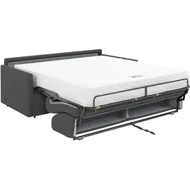 vente-unique Schlafsofa 3-Sitzer - Liegefläche: 140 cm - Matratzenhöhe: 22 cm mit Memory Schaum - Stoff - Grau - CALIFE