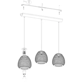 EGLO Dembleby 3-flg. schwarz