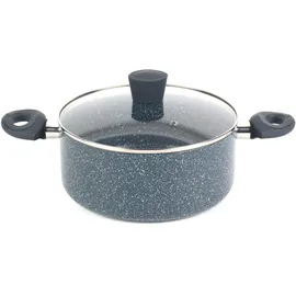 Russell Hobbs Kochtopf Induktion 24cm, Topf mit Glasdeckel 4.5L, Antihaftbeschichteter Suppentopf für Alle Herdarten, Kochtopf Groß mit Dampfauslass, Nightfall Stone