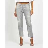 Gang Boyfriend-Jeans "94NICA CROPPED", Damen, Gr. 26, N-Gr, grau (big grau), Denim/Jeans, Obermaterial: 98% Baumwolle, 2% Elasthan, bequem knöchelfrei, Jeans, mit geraden und verkürzten Beinverlauf, Topseller
