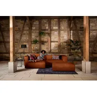 W.SCHILLIG Ecksofa around-the-block, modern und elegant, bequem, L-Form, mit eleganter Biese, mit Federkern braun